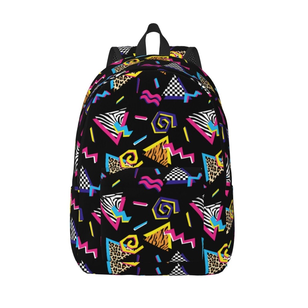 Abstract 90s Retro Fashion Backpack – Lightweight Canvas Design for Girls, Boys, and Women – Stylish and Functional Vintage-Inspired Bag-image