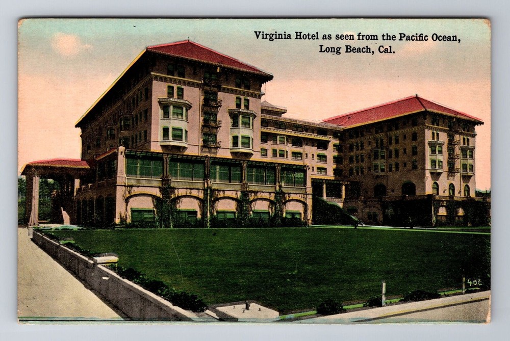 Long Beach CA-California, Virginia Hotel, Advertising, Vintage Souvenir Postcard