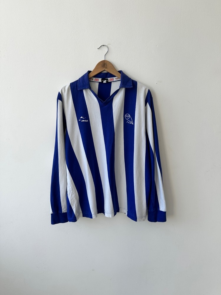 TOFFS Sheffield Wednesday Retro Football Shirt Blue White Stripes Long Sleeve 3X