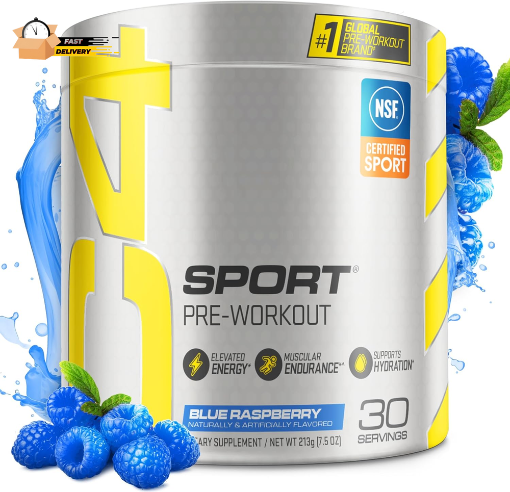 C4 Sport Blue Raspberry Pre Workout with Creatine for Energy Boost  