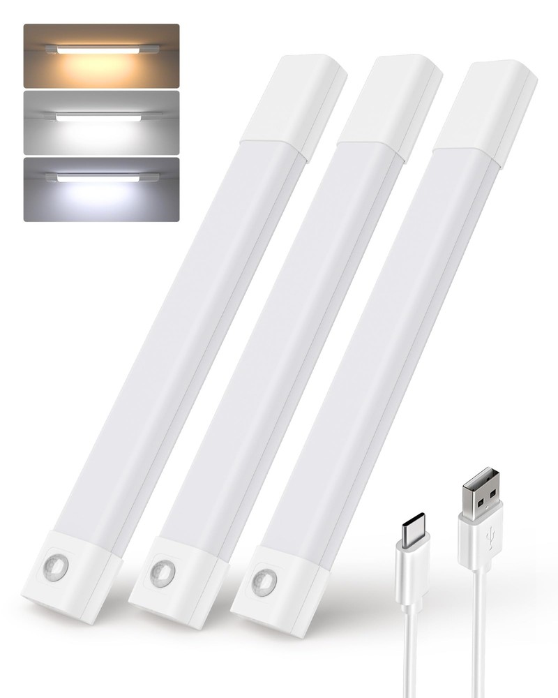 Under Cabinet Lighting, 50 LED Rechargeable Under Cabinet Lights Wireless, 3 ...
