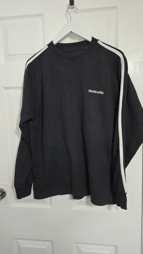 Lambretta Mens Grey Sweatshirt Sweater Jumper Large Sports Retro