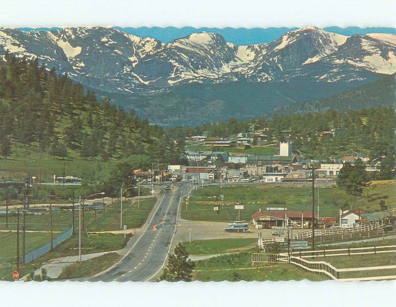 Pre-1980 PANORAMIC VIEW OF TOWN Estes Park - Near Denver Colorado CO E9076