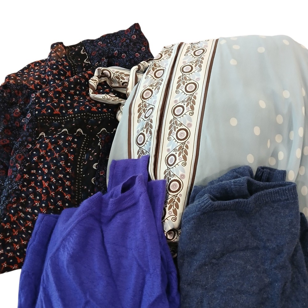 Cashmere Sweater Silk Lot Four Damaged Recycle Flaw Material Scrap Fabric Multi