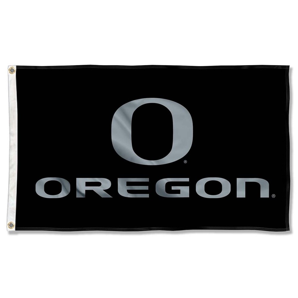 Oregon Ducks Black Background Team Logo Slogan Flag 3x5 FT Banner