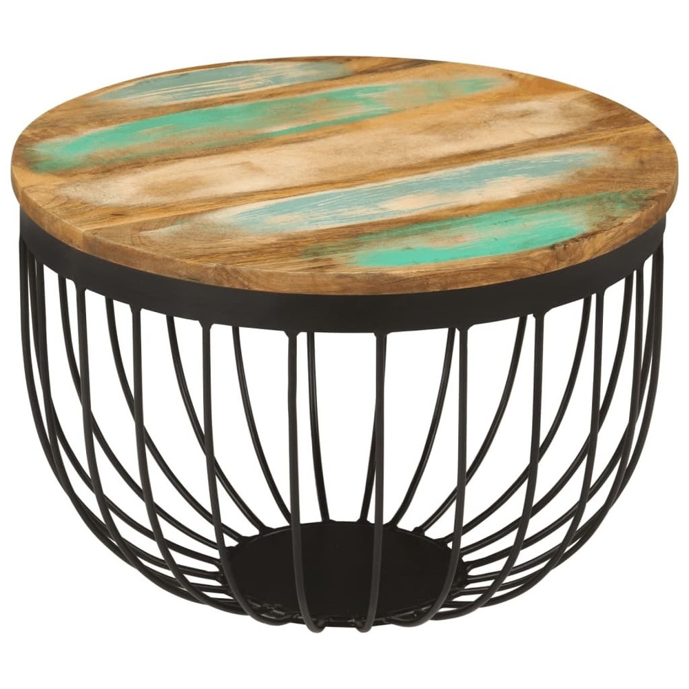 Coffee Table Multicolor Solid reclaimed wood, steel Small