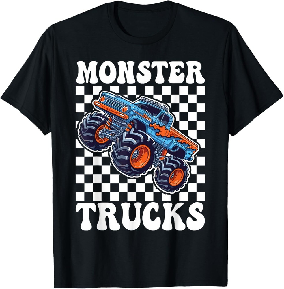 Monster Truck Retro Vintage T-Shirt Hoodie for Toddlers & Kids