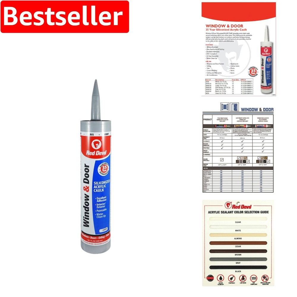 10.1 oz Waterproof Caulk – Paintable Mildew-Resistant Sealant for Durable Repairs