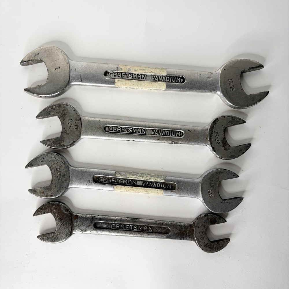 Vintage Craftsman Vanadium Double Sided Open Ended Wrench Lot Made In USA