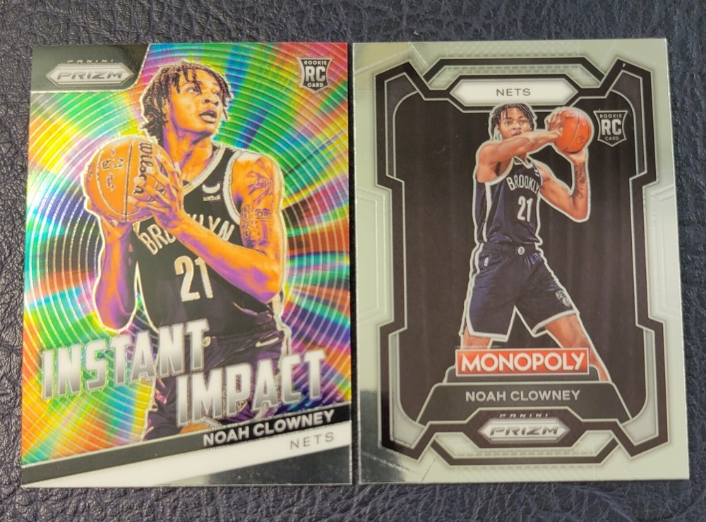 Noah Clowney 2023-24 Prizm Instant Impact Rookie Monopoly 12 Nets Crimson Tide Card