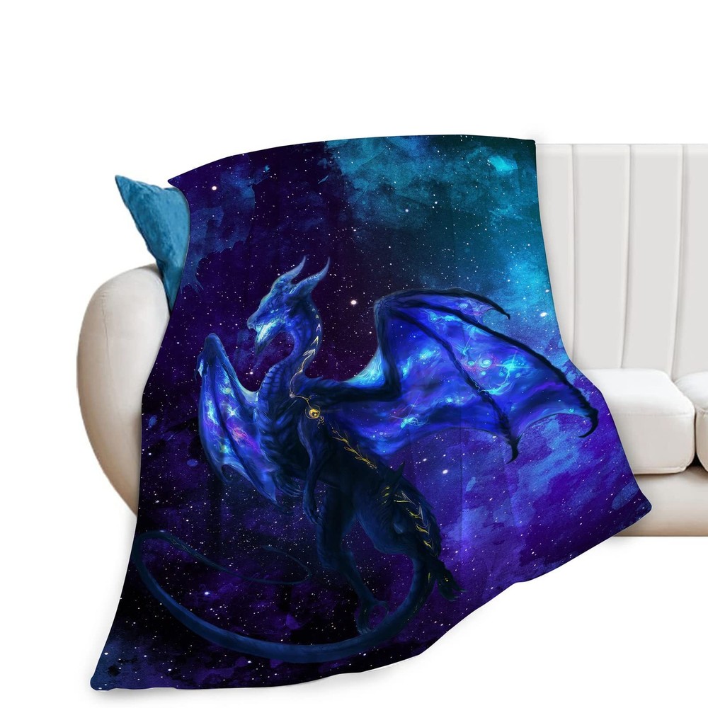 Dragon Blanket for Boys Men Dragon Space Throw Blanket for Adults Ultra Soft ...