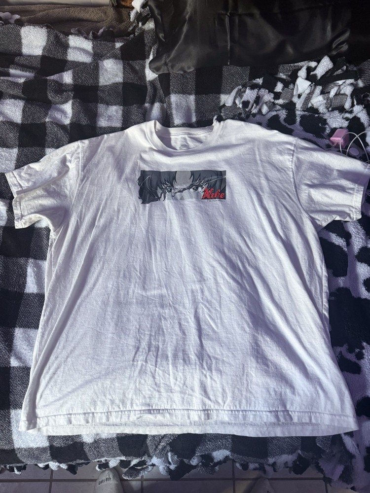 Nike Men's Anime Graphic Print White Cotton Jersey T-Shirt XXL Short Sleeve
