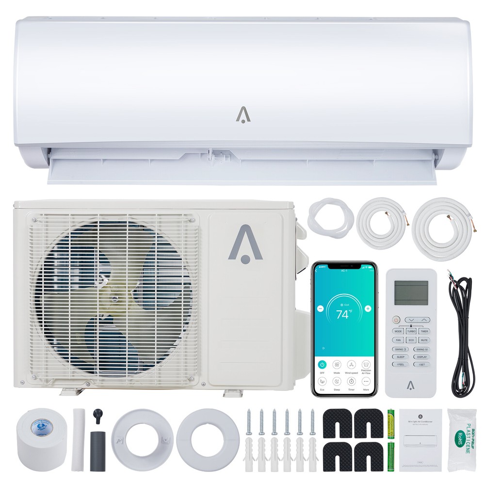 18000BTU 19 SEER2 Ductless Mini Split Air Conditioner Heat Pump Inverter