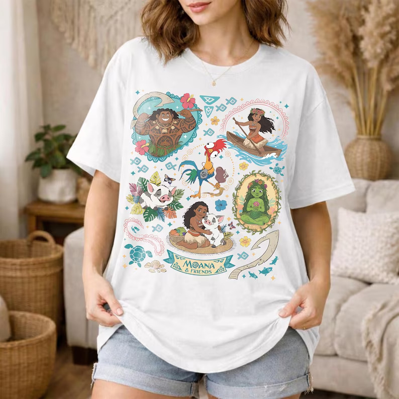 Moana Shirt, Moana & Friends Tee, Maui Pua HeiHei Shirt