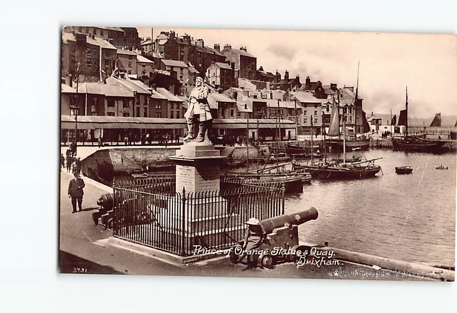 Postcard Prince of Orange Statue Brixham Quay Devon England United Kingdom