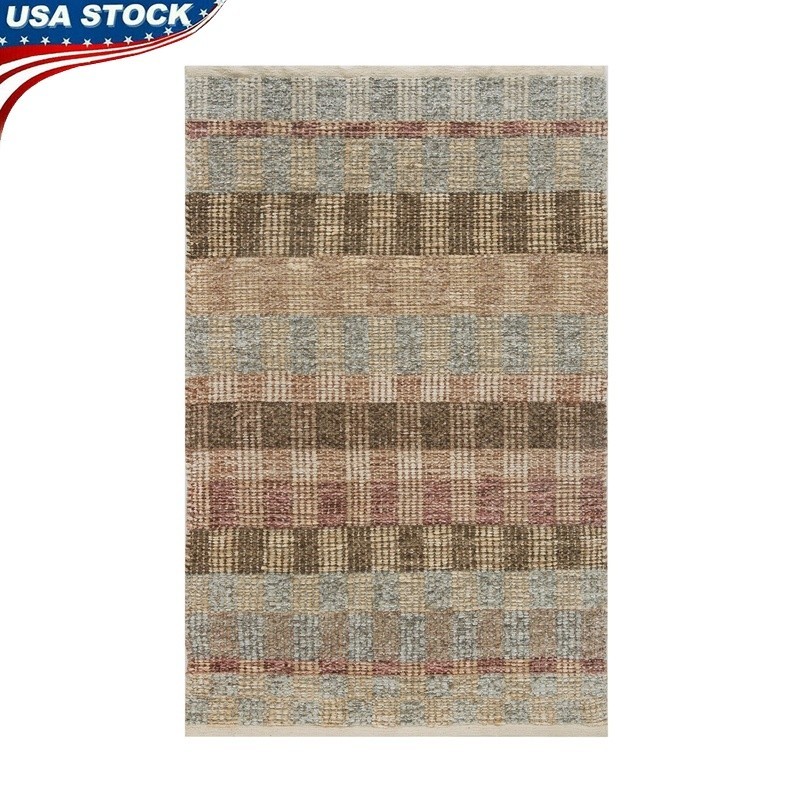 Handmade Multi-Color Plaid Accent Rug Indoor Entryway Soft Durable Woven 30x46