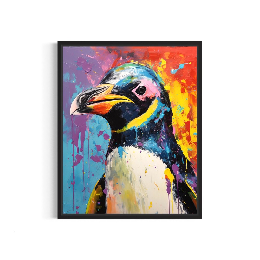 Penguin Poster Art Print Abstract Animal Painting Wall Decor