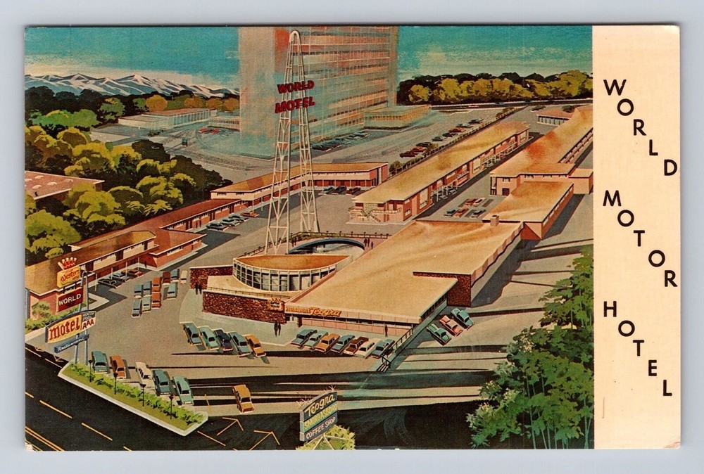 Salt Lake City UT-Utah, World Motor Hotel, Advertisement, Vintage Postcard