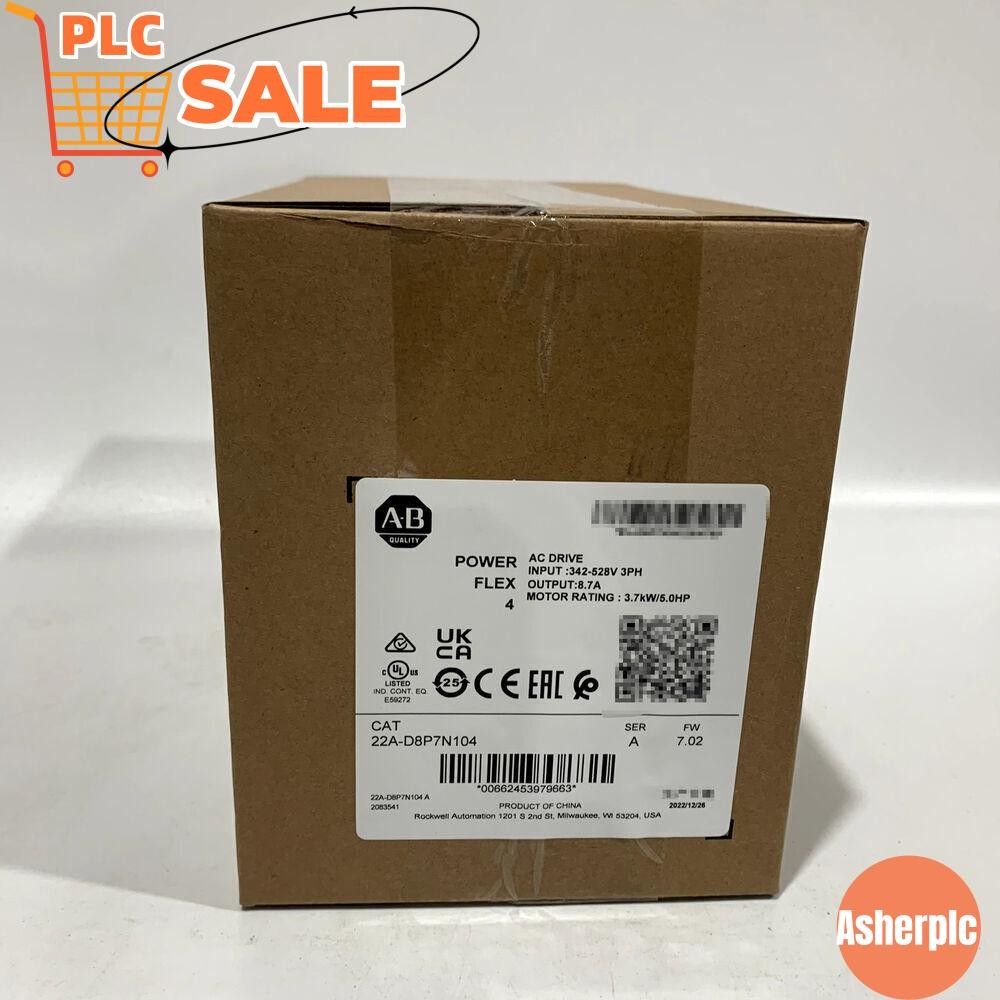 NEW Allen-Bradley 22A-D8P7N104 AB PowerFlex 4 3.7 kW (5 Hp) AC Drive US Free Tax