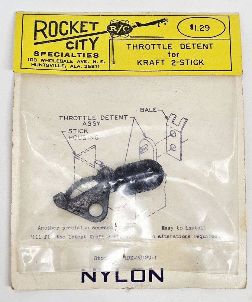 Vintage Rocket City Throttle Detent Kraft 2 Stick RC Transmitter Kit NOS