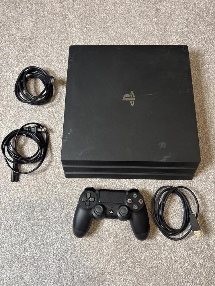 Sony PlayStation 4 Pro 1TB Console CUH-7215B with Controller and Cords-WORKS