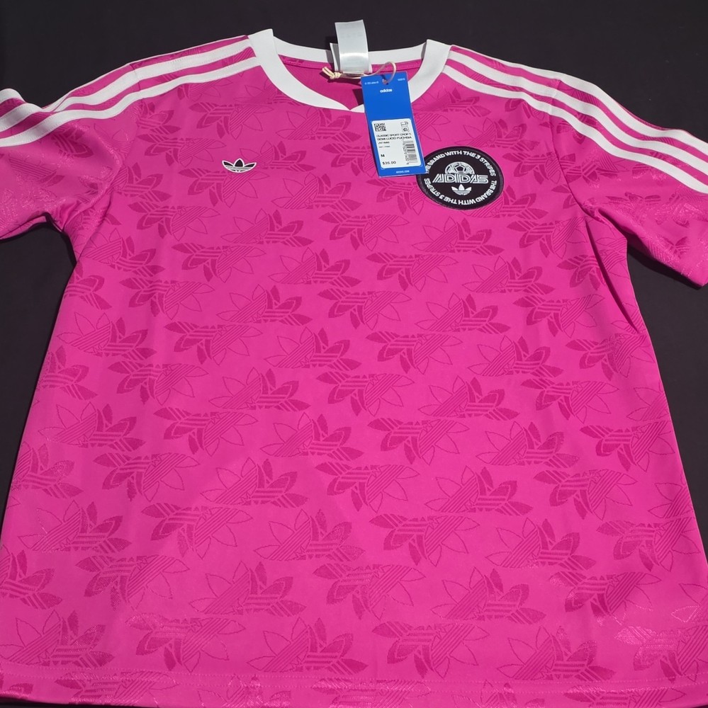 adidas Originals Classic Sport Crop T Semi Lucid Fuchsia Women's M Bright Pink