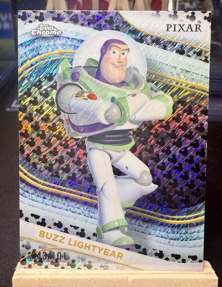 2025 Topps Chrome Disney Buzz Lightyear Mickey Mouse Black & White Shimmer /101