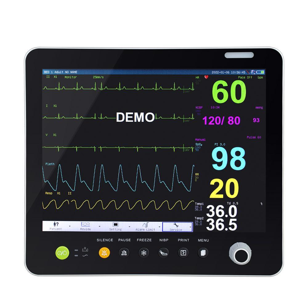 Portable Modular Patient Monitor 15 Inch ICU Quality Multi-Parameter ECG NIBP