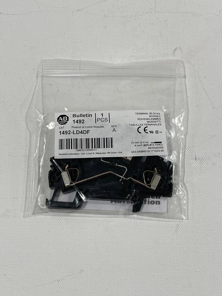 New! Allen Bradley 1492-LD4DF  Terminal Block  Spring Clamp Connection