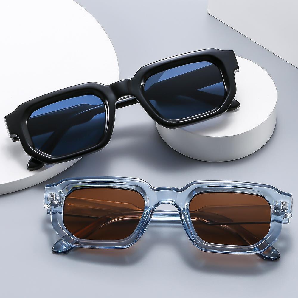 Retro Square Sunglasses for Women - Thick Frame, Small Fashion Design for Sun Pr