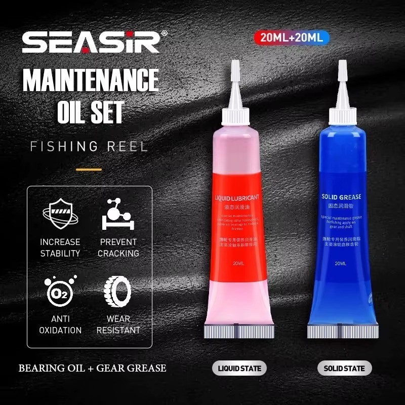 SEASIR Fishing Reel Maintenance Kit - Protective Grease & Bearing Lubricant Oil