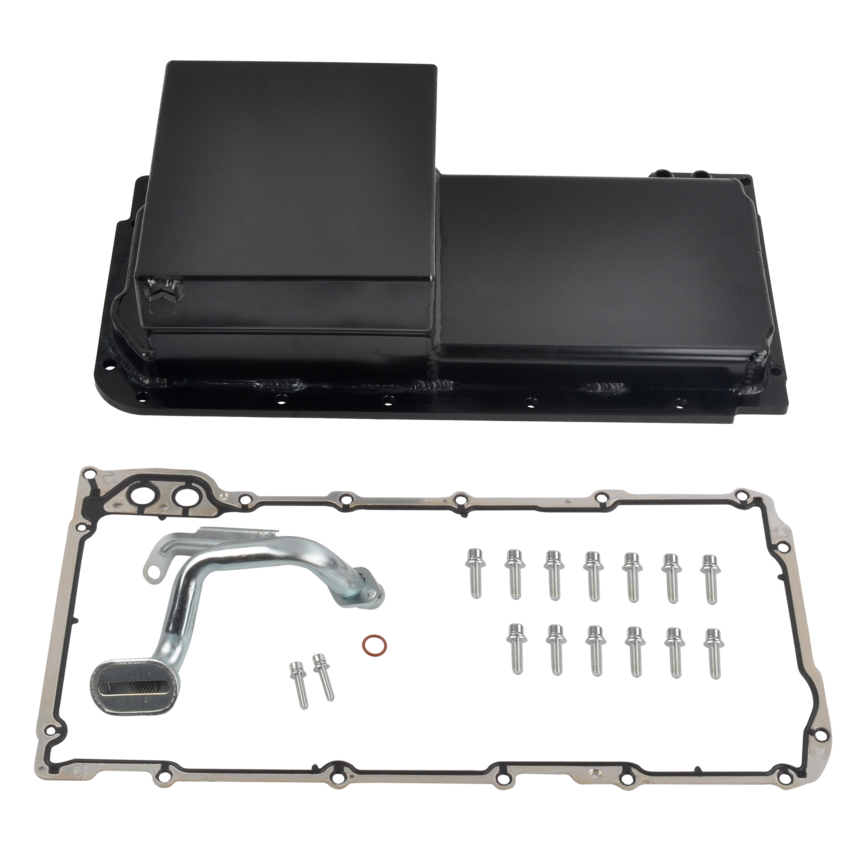 Front Sump Car Engine Oil Pan Kit for GM LS1 LS2 LS3 LS6 Engines 7-QT Black