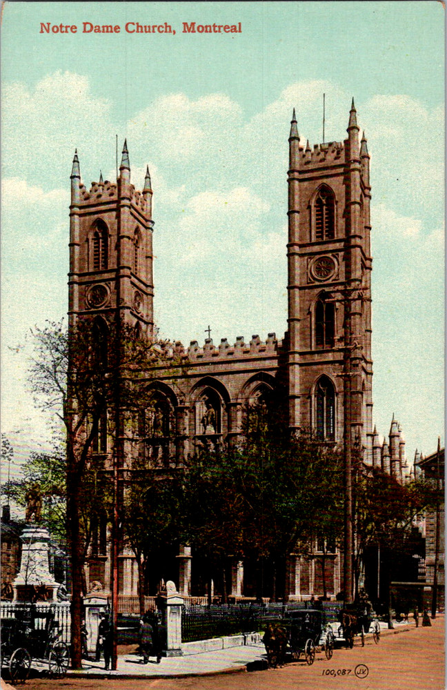 Vintage Postcard Montreal Canada Notre Dame Church Iconic Gothic Architecture