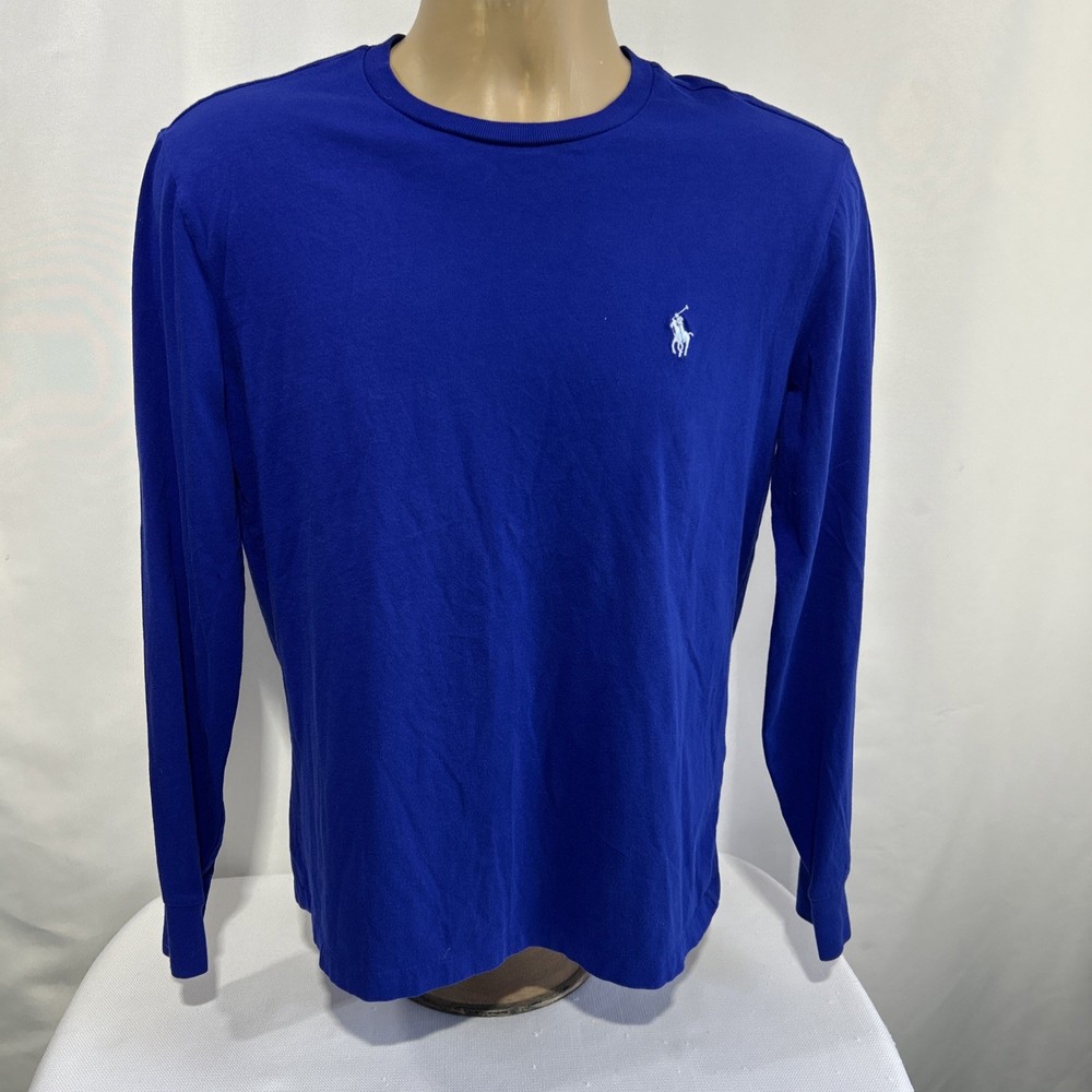 Polo Ralph Lauren Tee Shirt Men’s Sz S Blue Long Sleeve Crew Neck Cotton