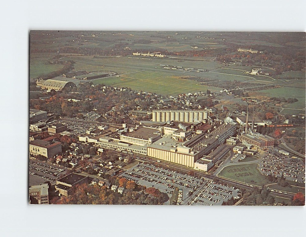 Postcard Aerial View of the Largest Chocolate Plant Hershey Pennsylvania USA