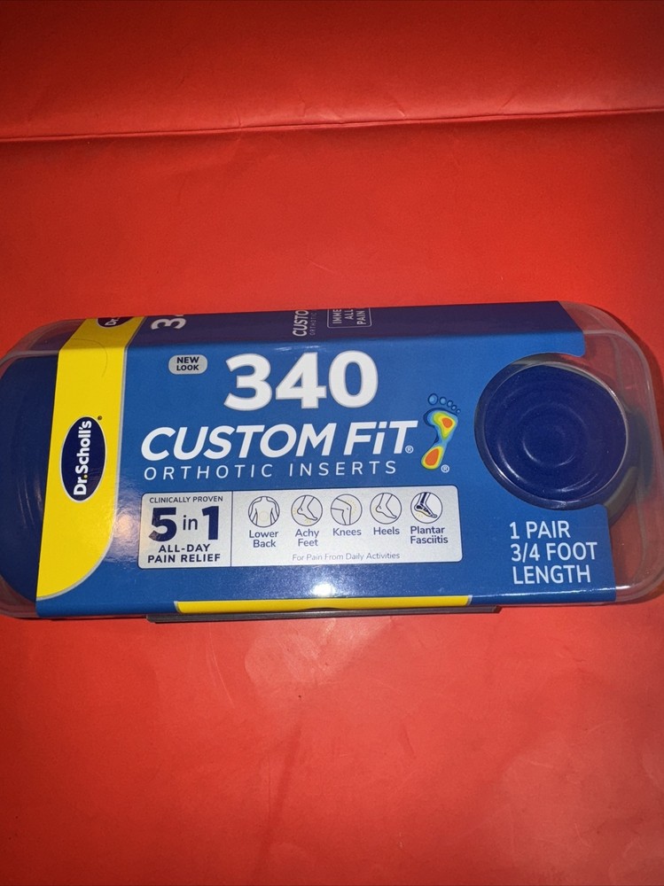 Dr. Scholls CF340 Custom Fit Orthotic Inserts 5in1 Pain Relieve 3/4 Foot Length