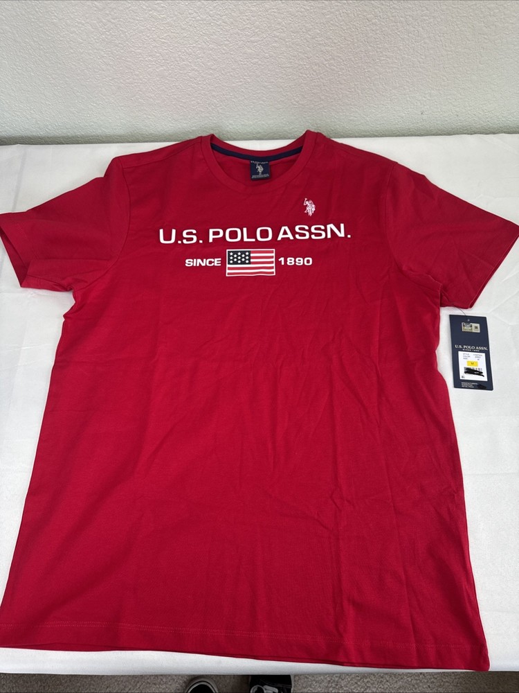 Men’s U.S Polo Assn T-Shirt Size M Color Red 100% Cotton
