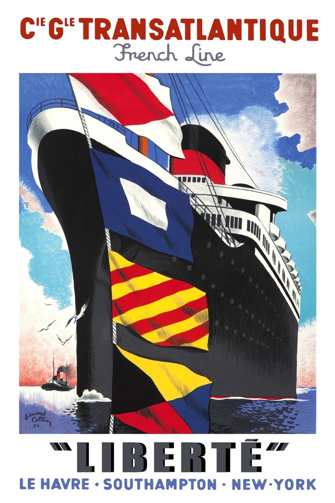 Decor Liberte French Line Travel Poster. Fine Graphic Design. Home Wall Art.2090
