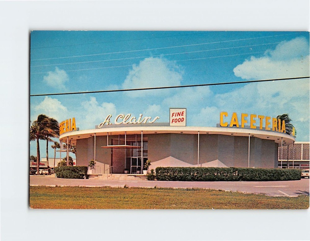 Postcard St. Clairs Cafeteria Pompano Beach Florida USA