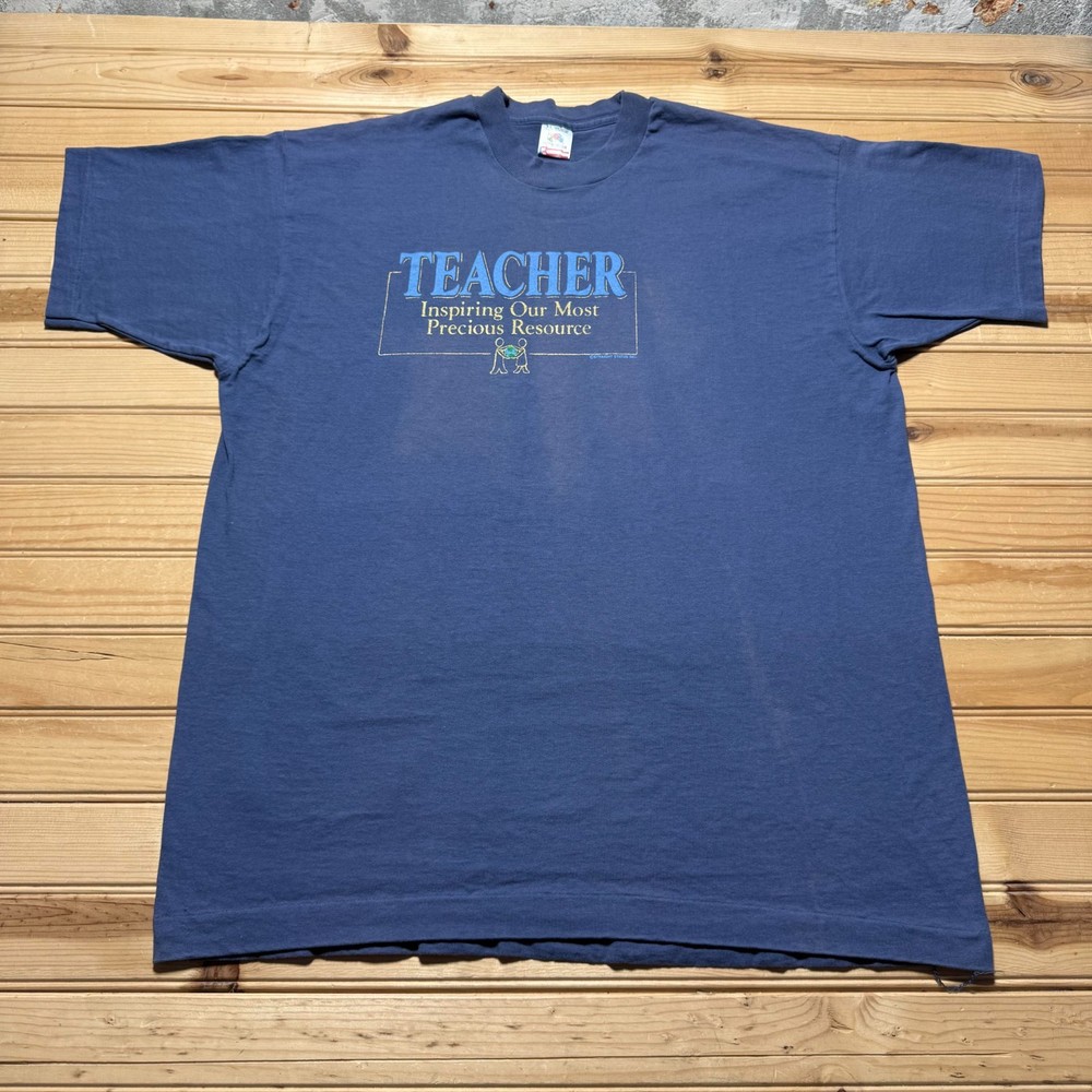 Vintage 90s Teacher Inspiring Our Most Precious Resource Graphic T-Shirt USA XL