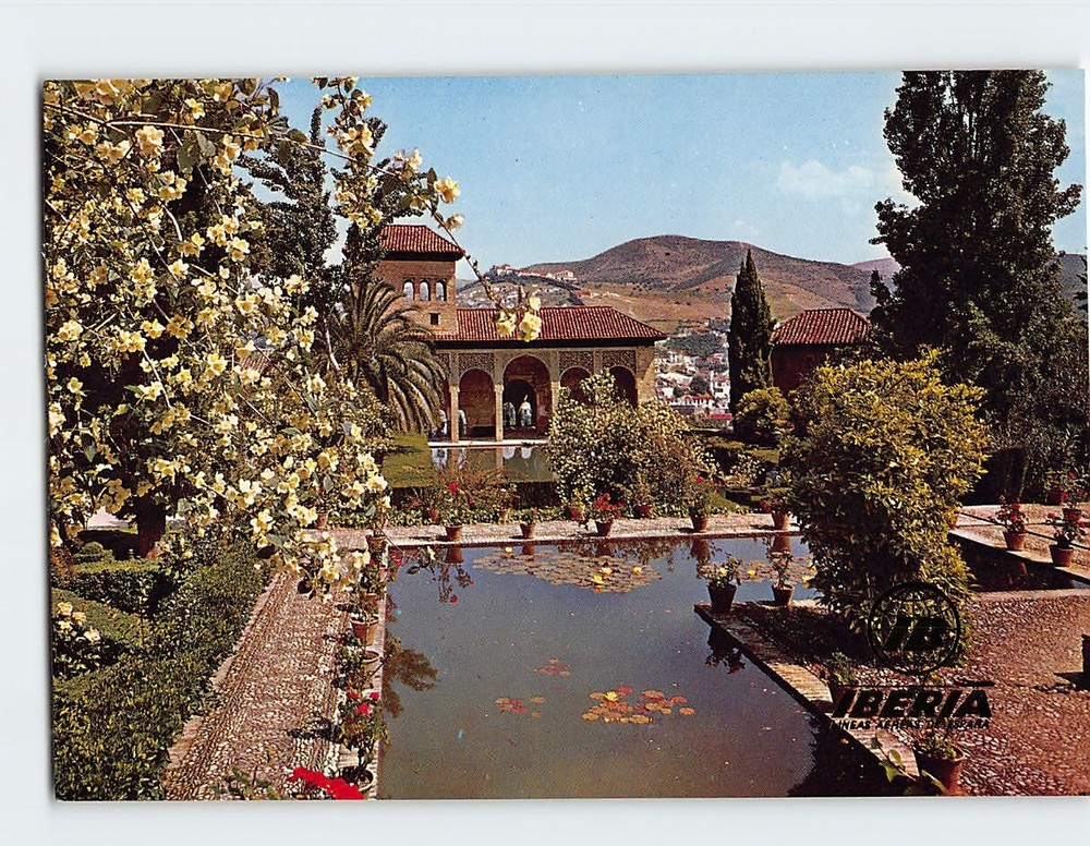 Postcard Partal gardens Alhambra Granada Spain