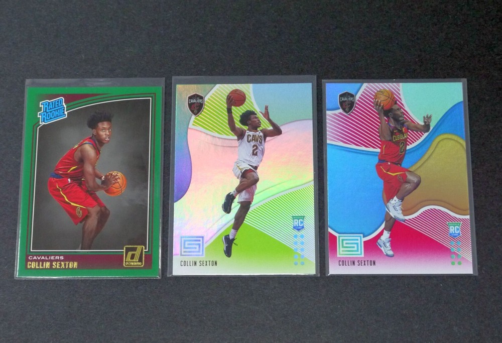 Lot of 3 Collin Sexton 2018-19 Rookie RC Cards - Rated Rookie / Panini Status
