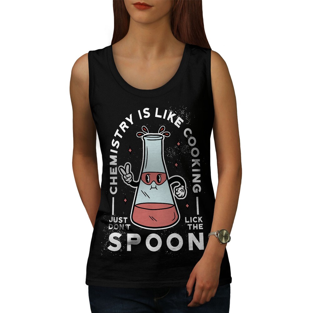 Wellcoda Chemistry Is Like Cooking Beaker Cartoon Womens Tank Top