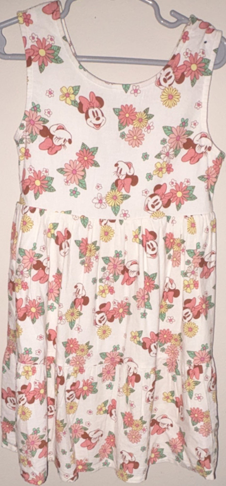 Disney Jumping Beans Girls Minnie Mouse Floral White Pink Sundress Size 6