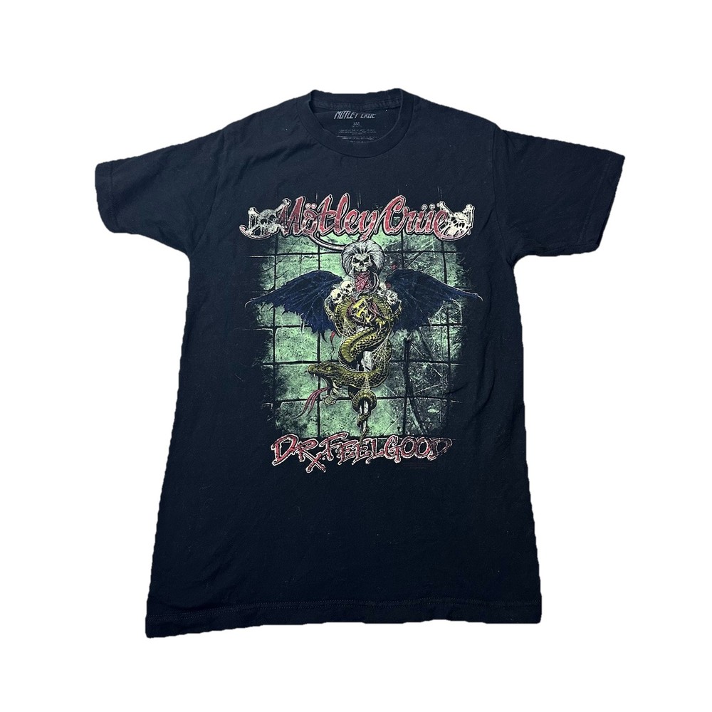Men’s Small Black Motley Crue Dr Feelgood Graphic T Shirt Band Tee Rock Music