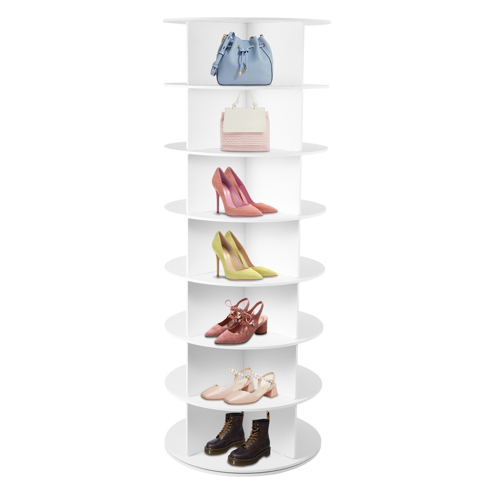 4-7 Tier Rotating Shoe Rack Tower 360 Degree Spinning Storage Cabinet Organizer