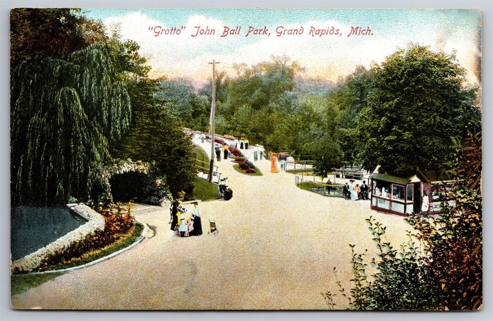 Grotto Main Walkway John Ball Park Grand Rapids MI C1910's Postcard N25