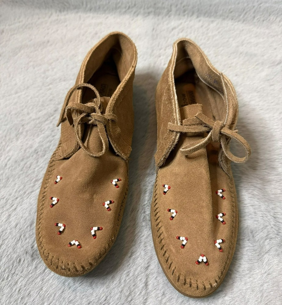 Minnetonka Moccasins Women's 10 Brown Suede Hard Sole Thunderbird