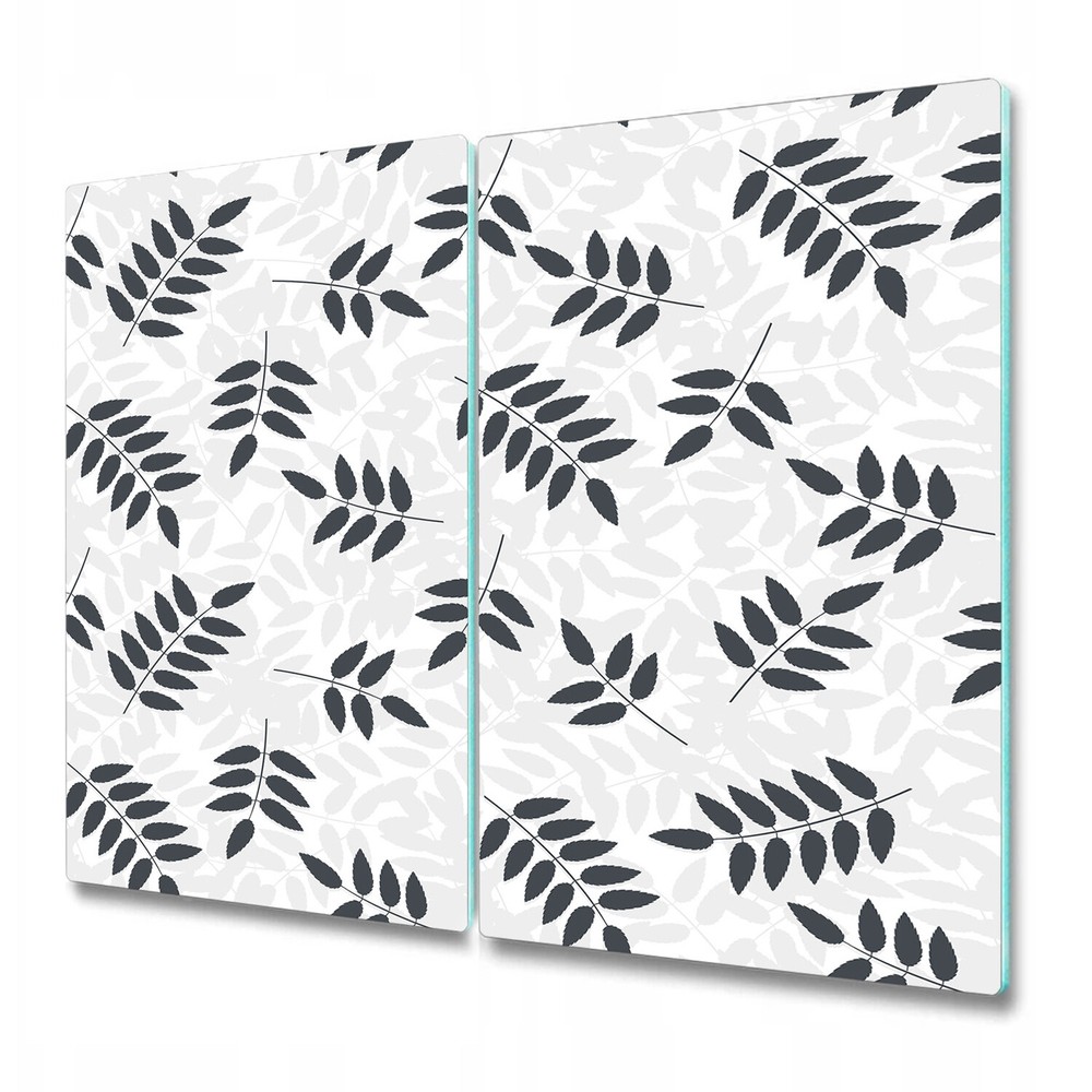 Glass Surface Protector Worktop Saver Monochrome Leaves Delicate 2x30x52