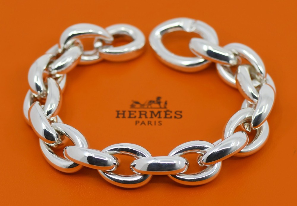 Hermes Acrobate GM Sterling Silver Bracelet